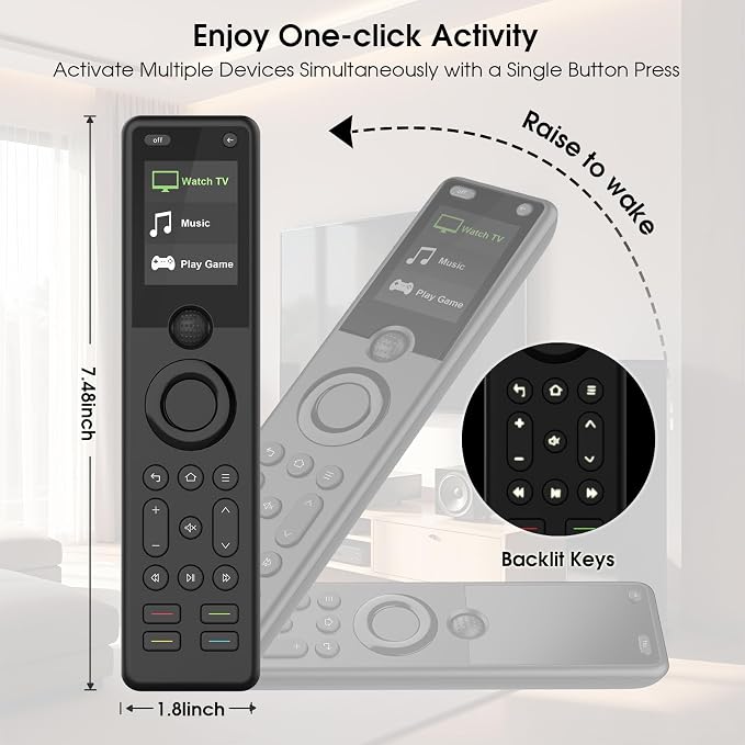 SofaBaton X1S Smart Remote Control with Hub,All-in-One Customizable Activities, Improved Scroll,Customizable Keys, One-Touch Macros Button, Compatible IR/Bluetooth/WiFi Device