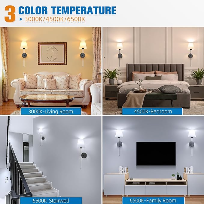 NIORSUN 19.9 inch Battery Operated Wall Sconce Set of 2,Black Rechargeable Wall Lights with 10400mAh Dimmable Detachable Bulbs and Remote,10 Colors Wireless Sconces for Bedroom Living Room Hallway
