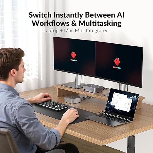 AV Access KVM Switch Dock 2 Monitors 2 Laptops, 4K KVM Switch Dual HDMI Monitor, 2 USB-C MST Ports, 60W PD for Each PC, 1G Ethernet, EDID Emulation, 2K@144Hz,1080P@240Hz,Ideal for Home Office