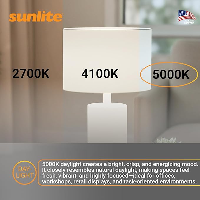 Sunlite Compact Fluorescent PLD 4-Pin Double U-Shaped Twin Tube, 18 Watts, 120 Volts, 1080 Lumens, 5000K Daylight, 4-Pin G24q2 Base, 10 Pack
