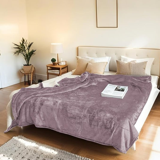 LUXIAN Electric Heated Blanket Full Size 72"x84" - 100% Polyester Fabric Dual-Sided, 6 Heat Settings & 1-10 Hours Auto Off, Cozy Warming Throw for Home, Office, or Bed, Machine Washable, Lavender