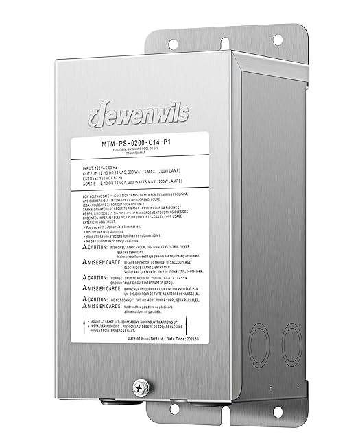 DEWENWILS 200W Low Voltage Transformer, 120V AC to 12V/13V/14V AC, for Landscape and Pool Lights, Spa, Underwater Fountain Lights