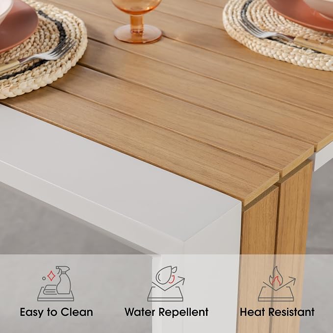 Transformer Table - Extendable Outdoor Dining Set up to 12, Expandable Patio Table, Weather-Resistant Patio Furniture, Space-Saving Sturdy Outdoor Table, Light Oak, Natural (Table Only)