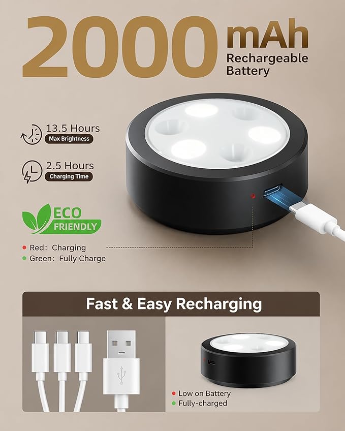 EZVALO Picture Lights for Wall, 2000mAh Rechargeable Battery Magnetic Poster Lights with 3 Color Temps & 12 RGB, Remote Dimmable Timer Painting Light, Wall Decor Light for Art Display, Frame (3 Pack)