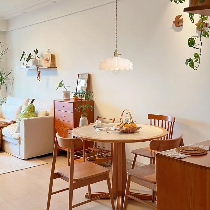 XZHGCEE Plug in Pendant Light: Milk Glass Hanging Light Plug in Hanging Lamp, White Pendant Lighting for Kitchen Island, Bedroom, Dining Room, Living Room, E26 No Bulb