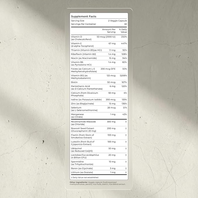 Blueprint Bryan Johnson Essential Capsules - Multivitamines/Multiminéraux Quotidiens pour Femmes et Hommes - Supplément Antioxydant avec Calcium, Vitamine B1, Vitamine D et Zinc - Végan et Sans OGM (30 Portions)