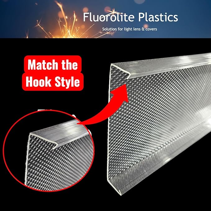 FP FLUOROLITEPLASTICS WE'VE GOT YOU COVERED Wrap Around Light Cover 47-13/16″ (L) x 7 1/2″ (Between the Hooks 6 3/4″(W)) x 1-13/32″(Depth) (F-2356)