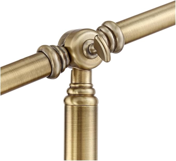360 Lighting Dawson Traditional Farmhouse Task Pharmacy Light Floor Lamp Standing 55" Tall Antique Brass Metal Adjustable Balance Boom Arm Gold Shade Decor for Living Room Reading House Bedroom