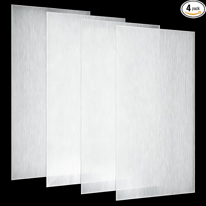 Pushglossy 4 Pack 22.5" x 46.5" x 0.2" Fluorescent Light Covers Classroom Office Diffuser Panels Cuttable for 2x4ft Drop Ceiling Light Polycarbonate Replacement Cover for Hospitals Home (Clear)