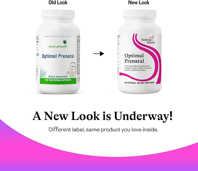 Seeking Health Optimal Prenatal - ビタミンB12、L-メチル葉酸、コリン配合サプリメント - 最適な妊娠期健康をサポートするベジタリアンサプリメント - 240カプセル