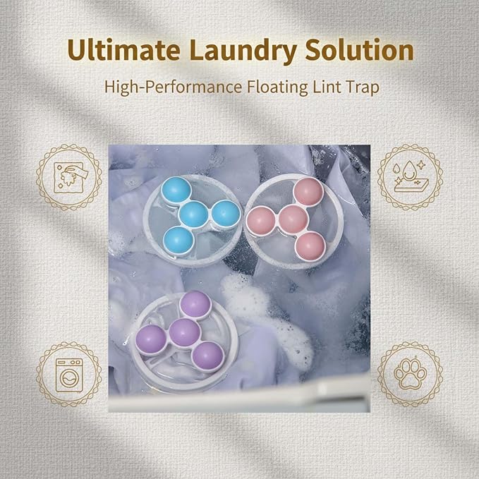 Sakerplus Lint Catcher for Washing Machine Lint Catcher, Floating Washing Machine Hair Filter Mesh Bag, Reusable Washing Machine Filter Bag for Capturing Hair, Polyester & PP (15)