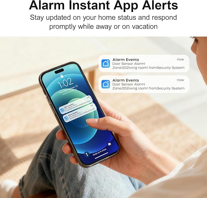 Alarm System for Home Security,24Pcs WiFi/4G Apartment Alarm System with Instant App Alerts,Phone App Control (Smart Life/Tuya) Auto Alarm Dial,Real-Time Alert,Compatible with Alexa,NO Monthly Fees