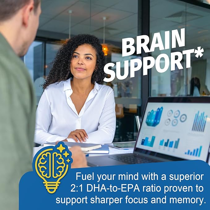 Vegan Omega 3 Supplement, Plant-Based Omega 3 DHA EPA w/Methylated B12, B6, B9, Vitamin E, Bacopa Monnieri, Ginkgo Biloba, 240cts Algae Oil Omega-3 Supplement for Brain, No Fish Taste, Non GMO, 2Pack