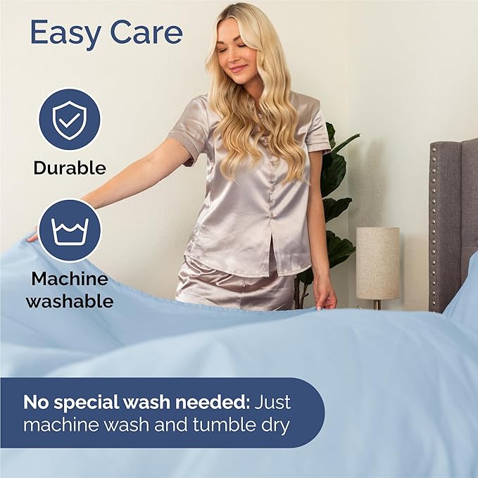 King 6 Piece Sheet Set - Comfy Breathable & Cooling - Ultra Soft Hotel Luxury Bedding Set w/ 8-16 Inch Deep Pockets - 1 Flat & 1 Fitted Sheet & 4 Pillowcases - Wrinkle Free and Easy Care - Sky Blue