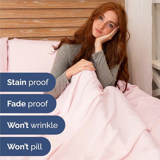 Split King 7 Piece Sheet Set - Comfy Breathable & Cooling - Soft Hotel Luxury Bedding Set w/ 8-16 Inch Deep Pockets - 1 Flat & 2 Fitted Sheet & 4 Pillowcases - Wrinkle Free & Easy Care - Lavender Pink