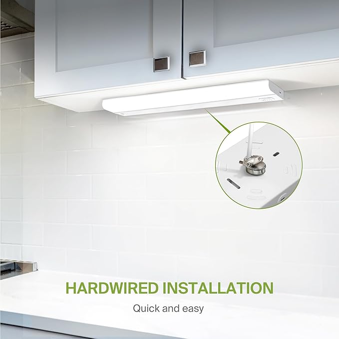 ASD LED Under Cabinet Lighting Hardwired, 32 Inch 16W 2700K-5000K Selectable, 1436LM, CRI90+, Direct Wire Linkable Under Counter Lights for Kitchen, Dimmable Under Cabinet Lights, White, UL Certified