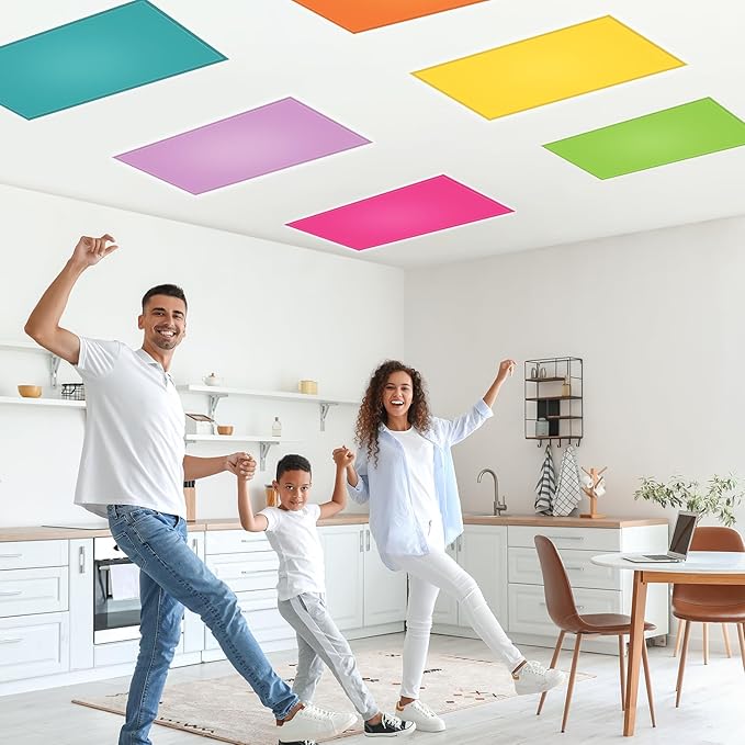 QOUBAI 6PCS Fluorescent Light Covers, 4x2 Feet Magnetic Light Cover Fluorescent Lights Shade Panel Positive Inspirational Ceiling Lights Filters for Office Classroom Home Drop Ceiling Bright Color