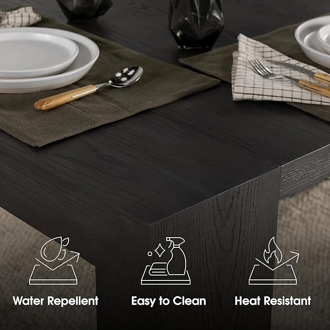 Transformer Table - Solid Wood Extendable Dining Table, Seats 2-12, Expandable Dining Room Table, Space-Saving Furniture, Kitchen and Dining Room Furniture (Black, Table + 2 Benches)