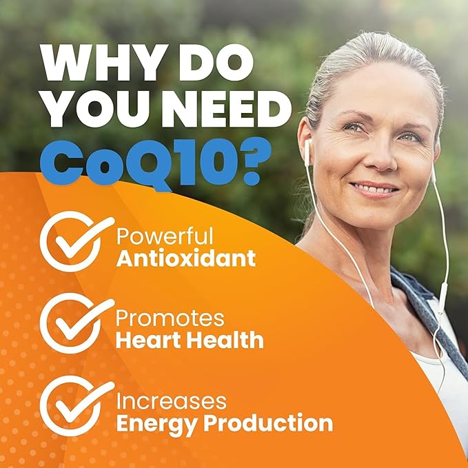 Doctor's Best High Absorption CoQ10 with BioPerine, Gluten Free Naturally Fermented, Heart Health & Energy Production, 100 mg, 60 SoFtgels