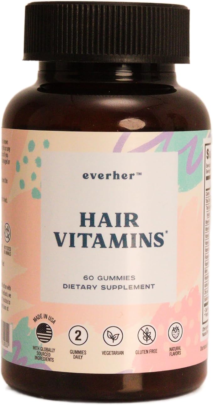 Hair Vitamins | 5000mcg Biotin | Non-GMO, Vegetarian | Promotes & Strengthens Hair | 1-Month Supply