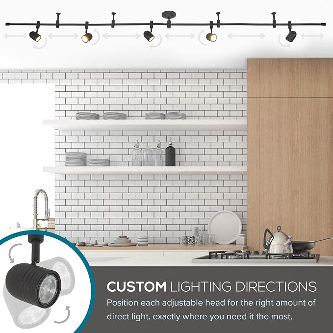 Catalina Lighting 96" Track Ceiling Light, Oil Rubbed Bronze, Transitional 5-Light LED Flex Track, Bulb Included, for Kitchen, Living Room, Home Lighting