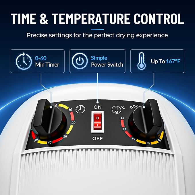 Nova Microdermabrasion Professional Hooded Floor Hair Dryer Adjustable Bonnet Hair Dryer Stand Up with Timer and Rolling Wheels for Beauty Spa Home Salon Equipment (White)