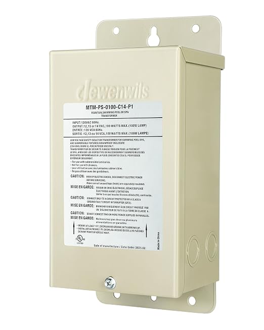 DEWENWILS 100W Pool Light Transformer, 120V AC to 12V/13V/14V AC, Multi-tap Low Voltage Transformer for Swimming Pool Lighting, Spa, Landscape & Fountain Lights, Outdoor Lighting Products, UL Listed…