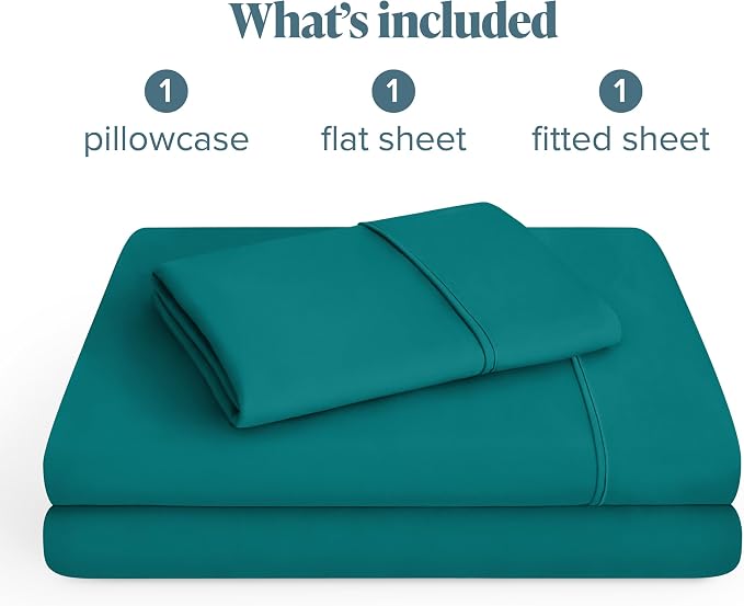 Bare Home Twin Sheet Set - 1800 Ultra-Soft Microfiber Twin Bed Sheets - Double Brushed - Deep Pockets - Easy Fit - 3 Piece Set - Bedding Sheets & Pillowcases (Twin, Emerald)