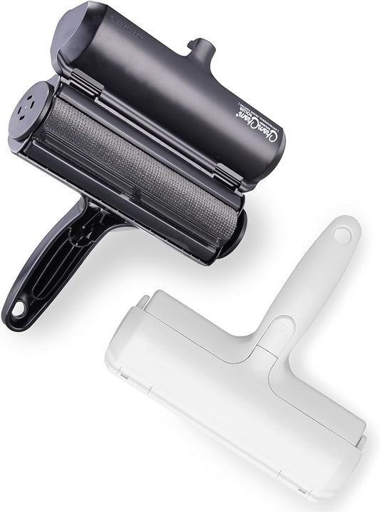 ChomChom Roller Pet Hair Remover and Reusable Lint Roller - Original White, Black Cat and Dog Hair Remover