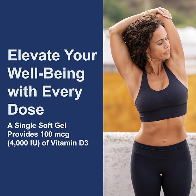 Carlson - Vitamine D3, 4000 UI (100 µg), Compléments de vitamine D, Santé des os et du système immunitaire, Complément de cholécalciférol, Gélules de vitamine D sans gluten, 120 gélules à enveloppe molle