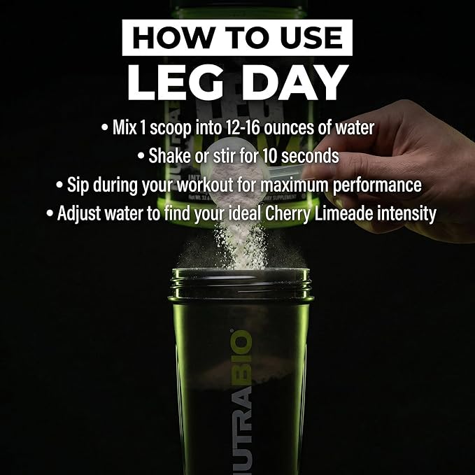 NutraBio Leg Day Intra Workout Powder – Advanced Carb Supplement with Cluster Dextrin & Electrolytes – Carb Powder with EAAs/BCAAs – Cyclic Dextrin for Performance – Cherry Lime, 20 Servings