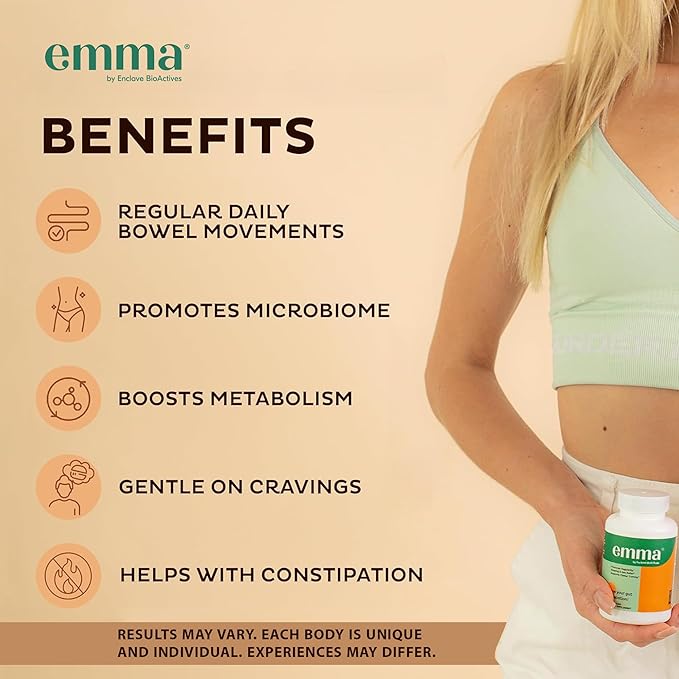 Emma Gut Health Doctors Endorsed Supplement - 60 Capsules - Relief from Gas and Bloating, Repairs Leaky Gut with Magnesium, Berberine, Vitamin D, Quercetin & More - Gut Health & Colon Cleanse Formula