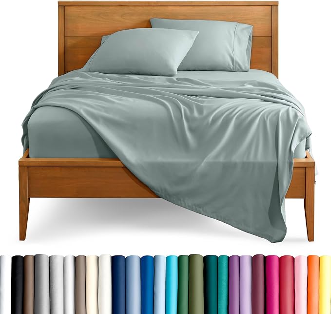 Bare Home King Sheet Set - 1800 Ultra-Soft Microfiber King Bed Sheets - Double Brushed - Deep Pockets - Easy Fit - 4 Piece Set - Bedding Sheets & Pillowcases (King, Sea Spray)