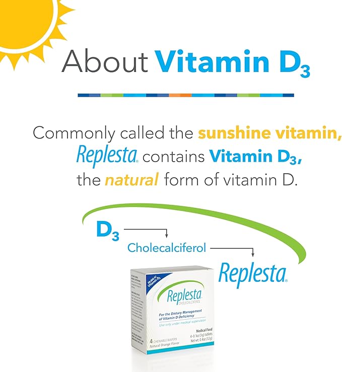 50 000 UI de Cholécalciférol Vitamine D3, pour carence en Vitamine D, plaquette à croquer une fois par semaine, sans OGM, saveur orange naturelle, 4 unités (lot de 1)