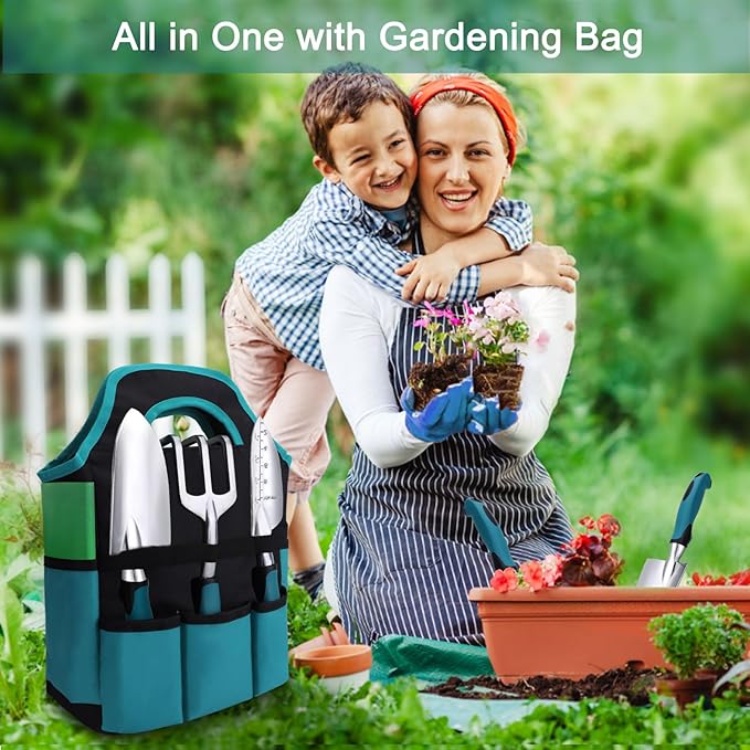 Kynup Garden Tools, Gardening Tools Set with Garden Hand Shovel, Garden Trowel, Rust Resistant Gardening Essentials, Supplies, Garden Stuff, Gardening Gifts Kits for Women