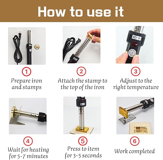 Custom Electric Branding Iron For Wood, Black Temperature-Controlled Electric Branding Iron, Personalized Logo Branding Iron, Leather Branding Iron (Black Adjustable Temperature iron)