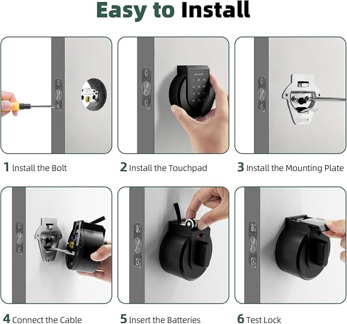 SECURAM Smart Lock Touch - Fingerprint & WiFi Smart Door Lock, Keyless Entry with App Control, Bluetooth Electronic Deadbolt, Compatible with Alexa & Google Home, Keypad Code, Silver