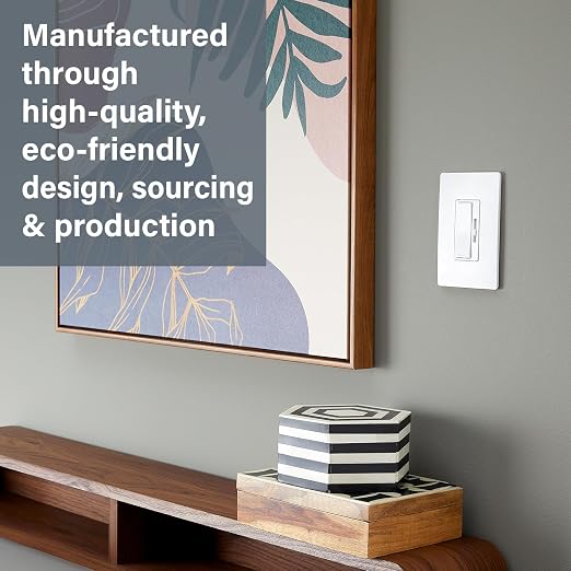 Legrand Radiant 150-Watt Dimmer Light Switch, Single-Pole/3-Way LED Dimmer for Dimmable Lights, RHL153PGRY, Gray
