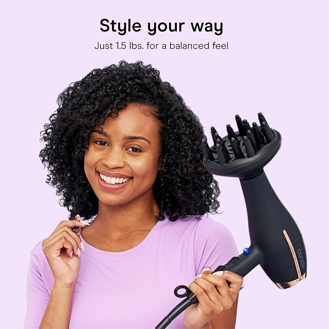 Conair InfinitiPRO AC Motor Pro Hair Dryer | Professional Ionic Ceramic Blow Dryer for Faster, Frizz-Free Drying on All Hair Types, Black, 650AMZL