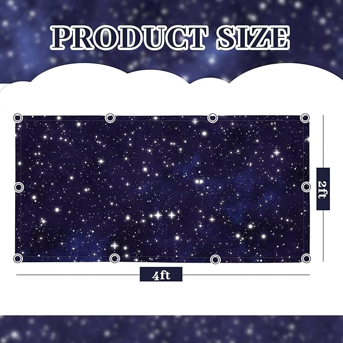 Hortsun 6 Pcs Fluorescent Light Covers - 4 x 2 Feet Magnetic Light Filters, Ceiling Lights Covers for Classroom Fluorescent Shade, Hospitals, School Office Cubicle Decor(Starry Sky)