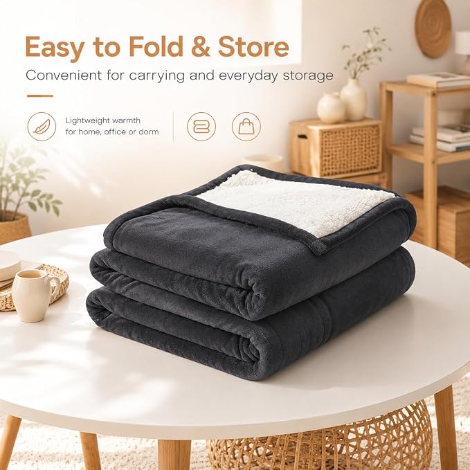 LUXIAN Electric Heated Blanket Full Size 72"x84", Fast Heat & 9 Temp & 1-10H Timer, for Seniors/Adult/Office/Dorm/Pets, on Bed/Couch/Desk/Floor, Get Warm Fast & Washable, Iron Gray