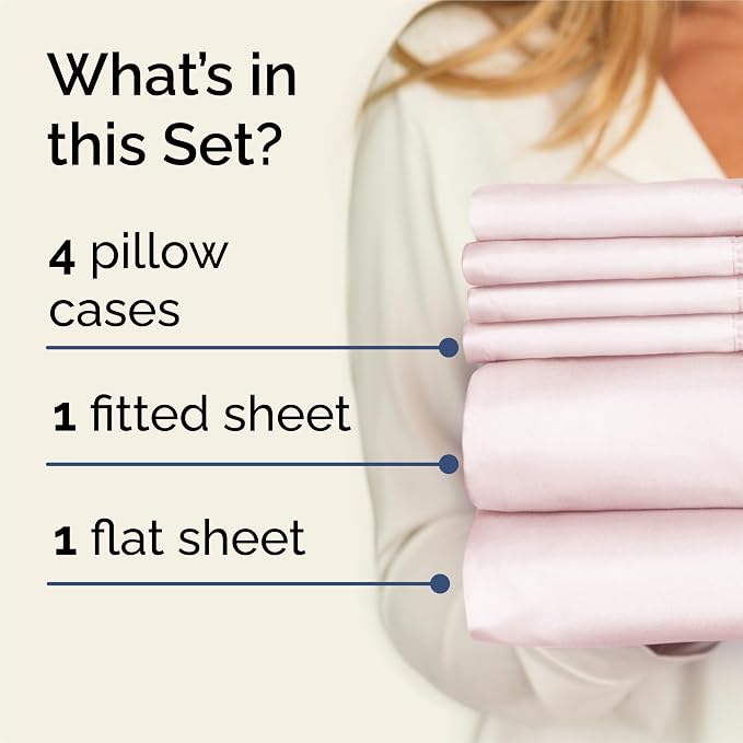 King 6 Piece Sheet Set - Comfy Breathable & Cooling - Ultra Soft Hotel Luxury Bedding Set w/ 8-16 Inch Deep Pockets - 1 Flat & 1 Fitted Sheet & 4 Pillowcases - Wrinkle Free & Easy Care - Lavender Pink