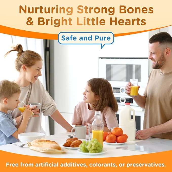 Gouttes de Vitamine D3 K2 pour Enfants, Supplément Liquide de Vitamine D3 avec Calcium, Oméga 3, Zinc pour l'Absorption du Calcium, Santé des Os, Développement Cérébral et Système Immunitaire, Sans OGM, Végan, Saveur Fraise 120 ml