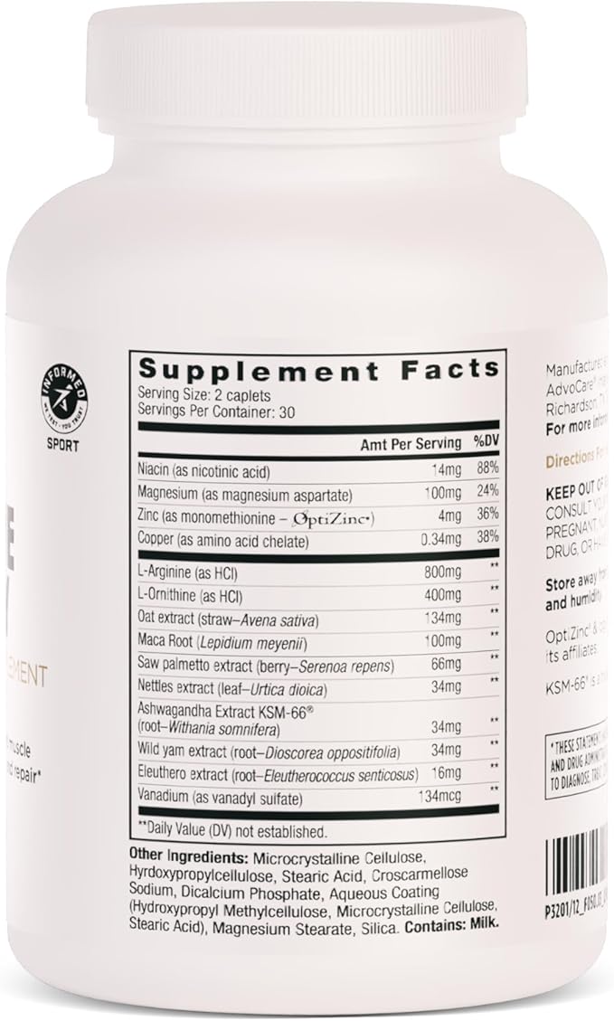 AdvoCare Nighttime Recovery Amino Acid & Herbal Supplement - Muscle Recovery Supplement with Ashwagandha, L-Arginine, Magnesium & More - 60 Caplets