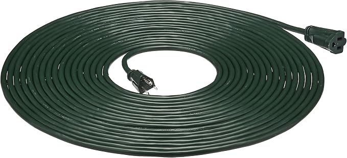 Amazon Basics 50-Foot 3-Prong Indoor/Outdoor Extension Cord, Heavy-Duty, 13 Amps, 1625 Watts, 125 VAC, Green
