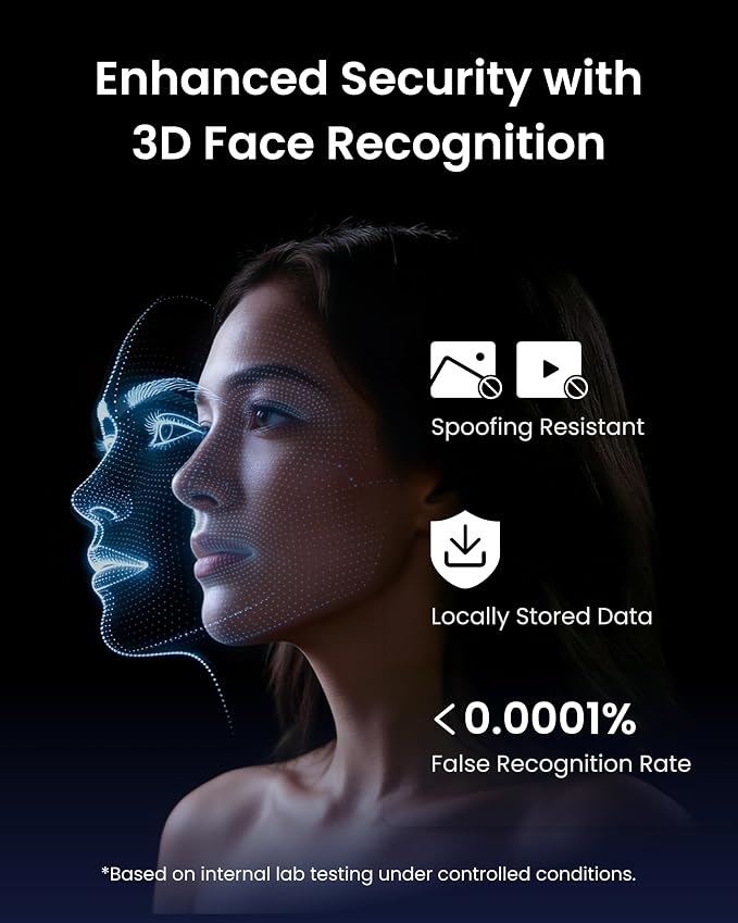 SwitchBot Lock Vision, 3D Face Recognition Smart Lock, Deadbolt Keyless Entry, DualPower 12-Month Battery, WiFi No Hub Required, Matter Over WiFi, Works with Apple Home, Alexa, Google, IP65