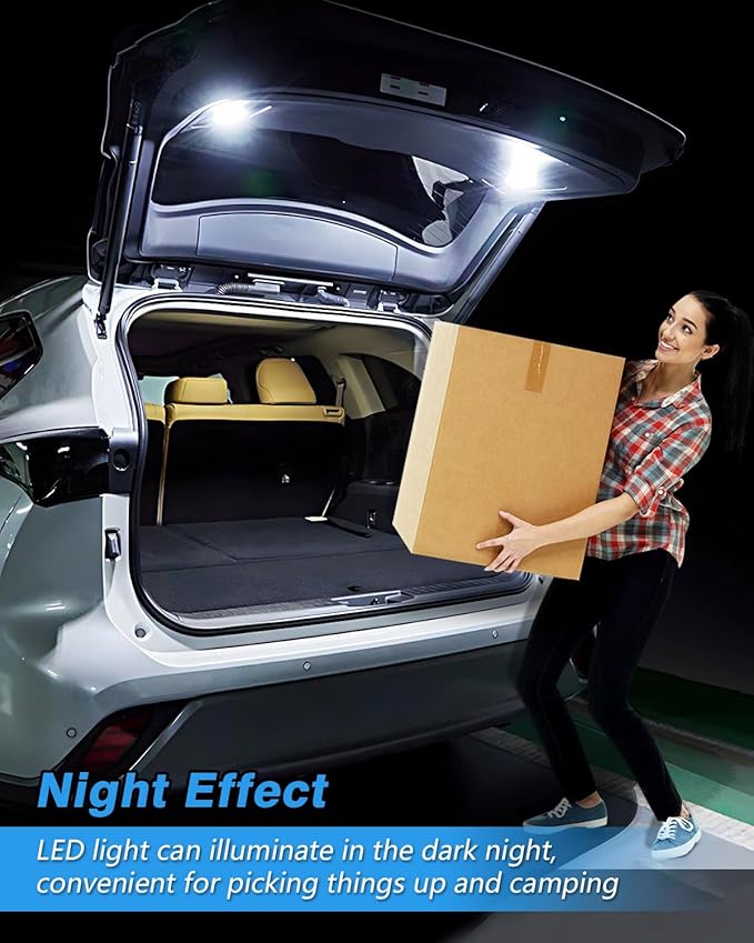 Powerty Compatible with LED Lights Toyota Highlander 2023 2022 2021 2020 Cargo Lamps Decorative Atmosphere Lamp Trunk Ceiling Lighting 2 PCS (Only for Electric Tailgate Versions, Not fit 2024)