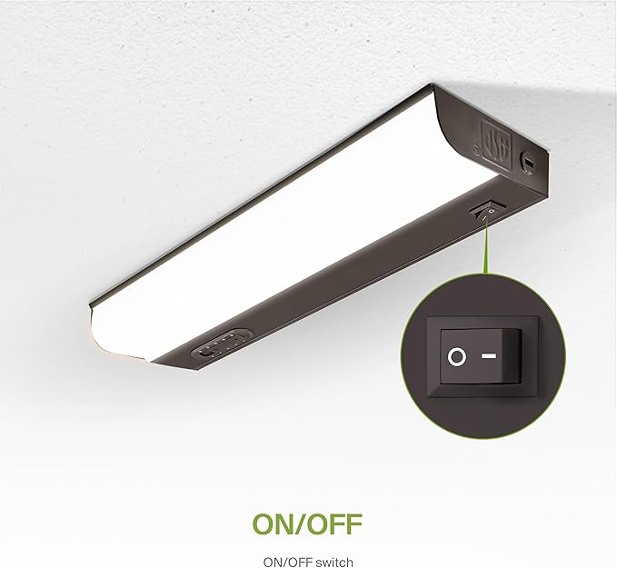 ASD LED Under Cabinet Lighting Hardwired, 12 Inch 5W 2700K-5000K Selectable, 442LM, CRI90+, Direct Wire Linkable Under Counter Lights for Kitchen, Dimmable Under Cabinet Lights, Bronze, UL Certified
