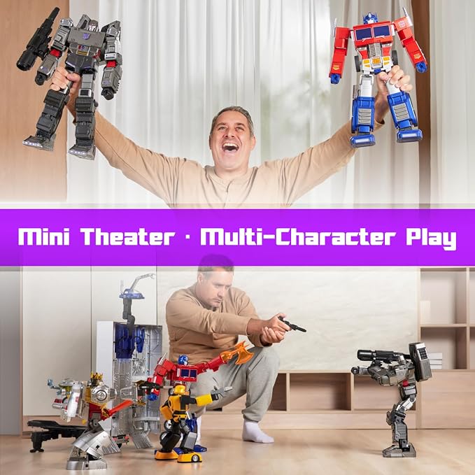 Robosen Megatron Auto-Converting Transformers Robot, G1 Series, Gray, Premium Action Figure, Interactive Toy for Ages 12+