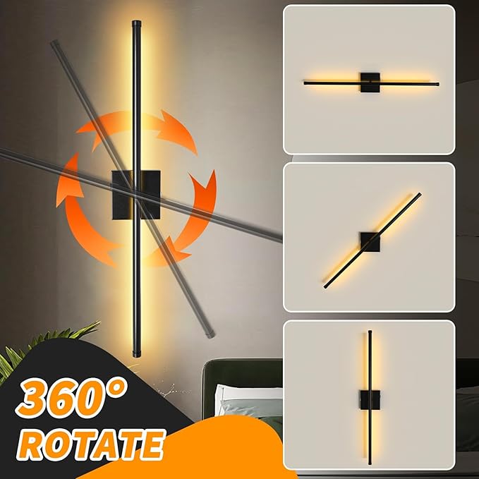 15800 mAh Battery Operated Wall Sconces with Remote Control, Dimmable Wall Sconces Set of Two 3000K LED Matte Black and Brass Gold Wireless Wall Light Battery Powered Cordless Rechargeable Wall Lamps